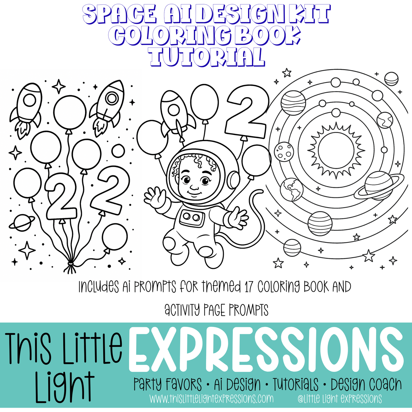 Space Ai Design Kit + Coloring Pages + Character Tutorial Bundle Create Your Own Unique Designs | Instant Download | Free for CEO Subscribers