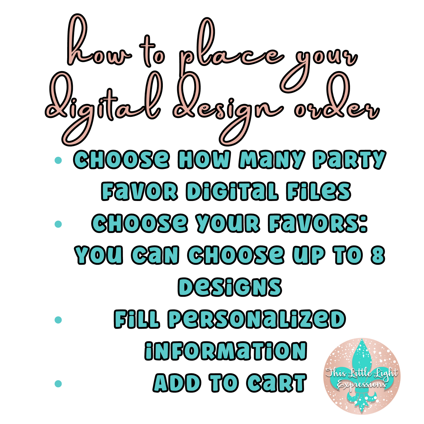 Digital Party Favors | Download Only | Favor List in Photo Examples