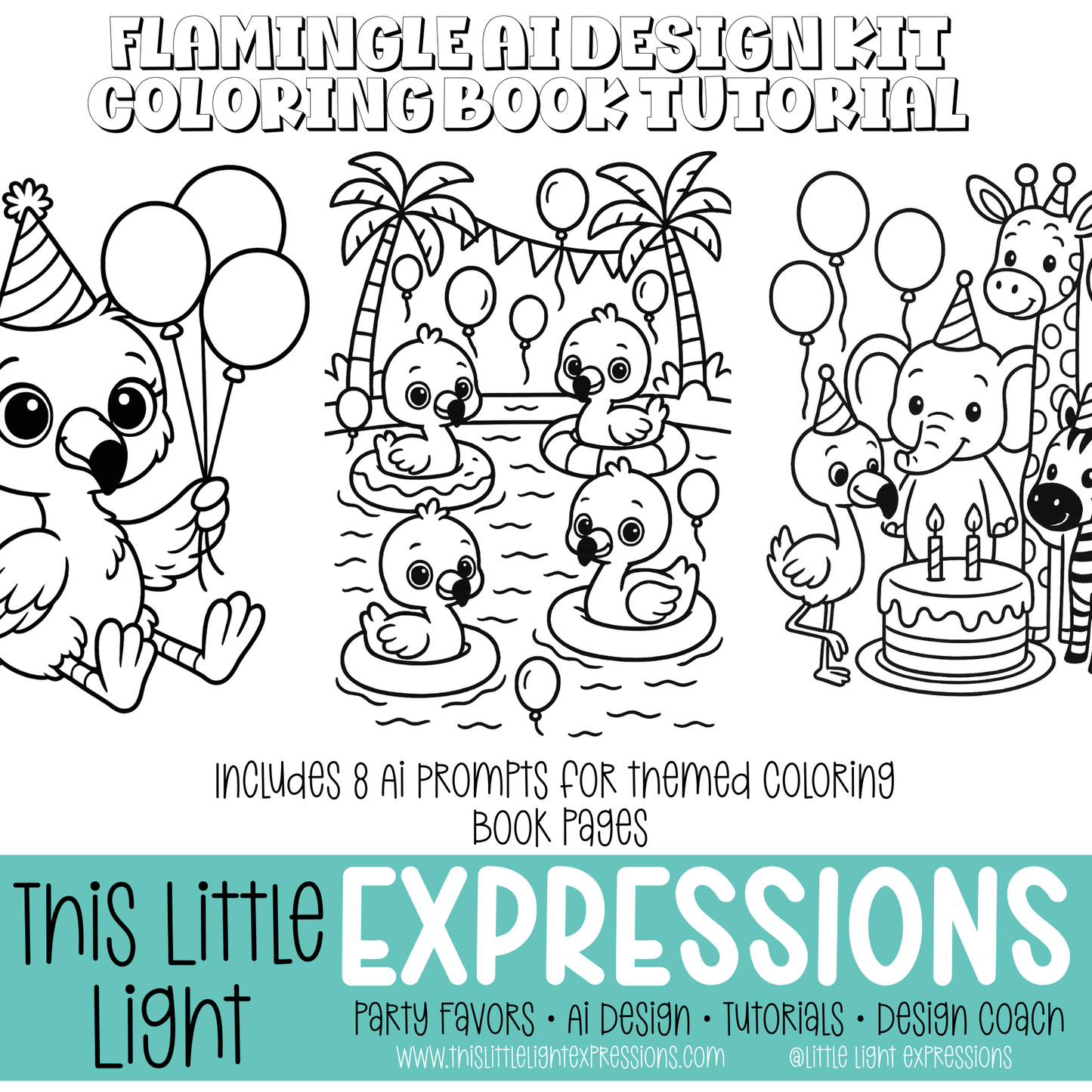 Flamingle AI Design Kit + Coloring Page Tutorial Bundle Create Your Own Unique Designs | Instant Download | Free for CEO Subscribers