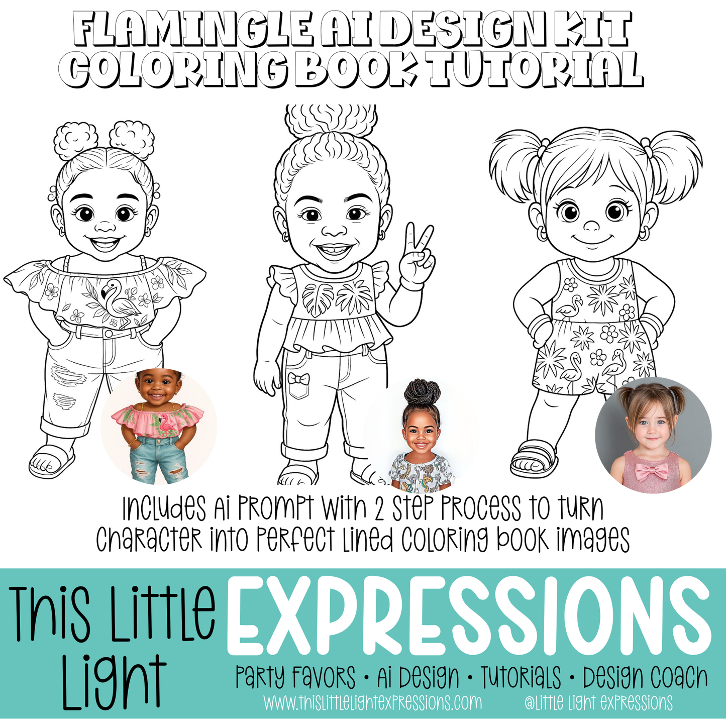 Flamingle AI Design Kit + Coloring Page Tutorial Bundle Create Your Own Unique Designs | Instant Download | Free for CEO Subscribers