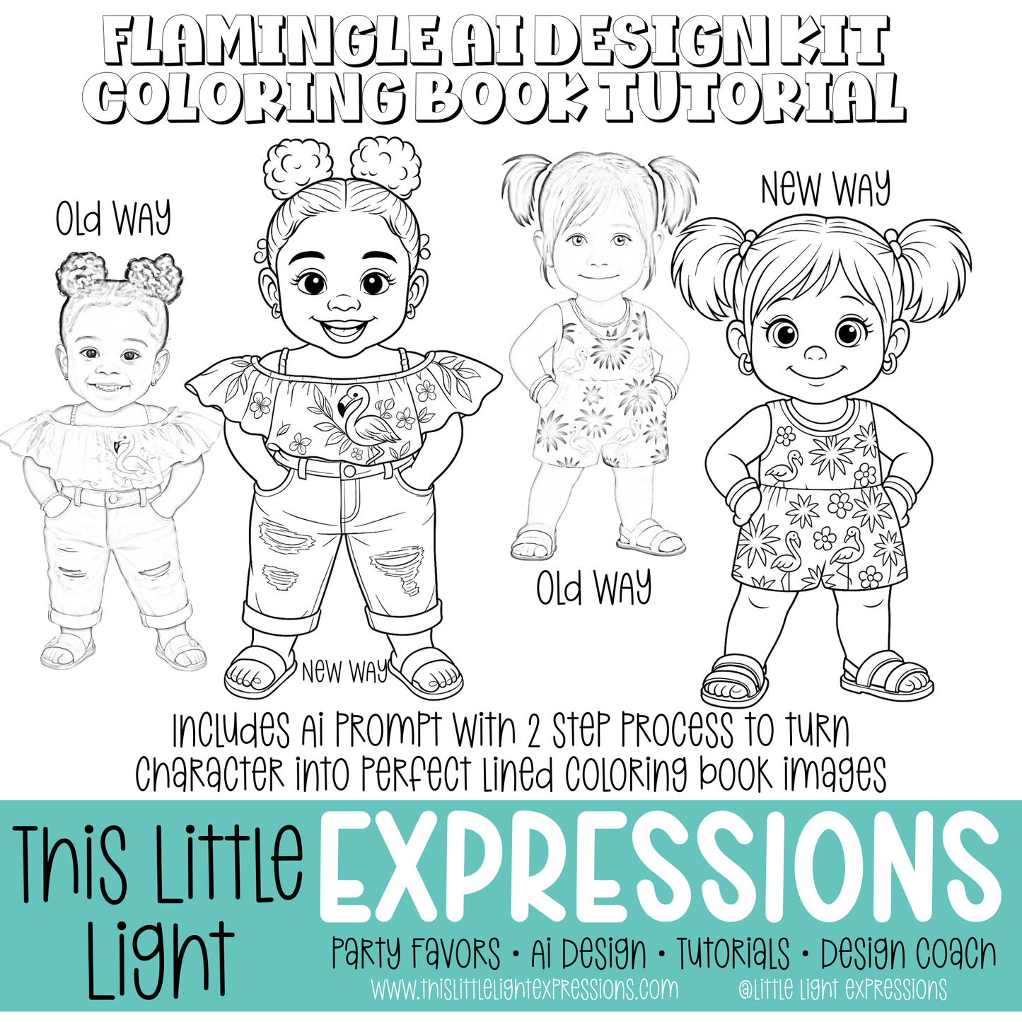 Flamingle AI Design Kit + Coloring Page Tutorial Bundle Create Your Own Unique Designs | Instant Download | Free for CEO Subscribers