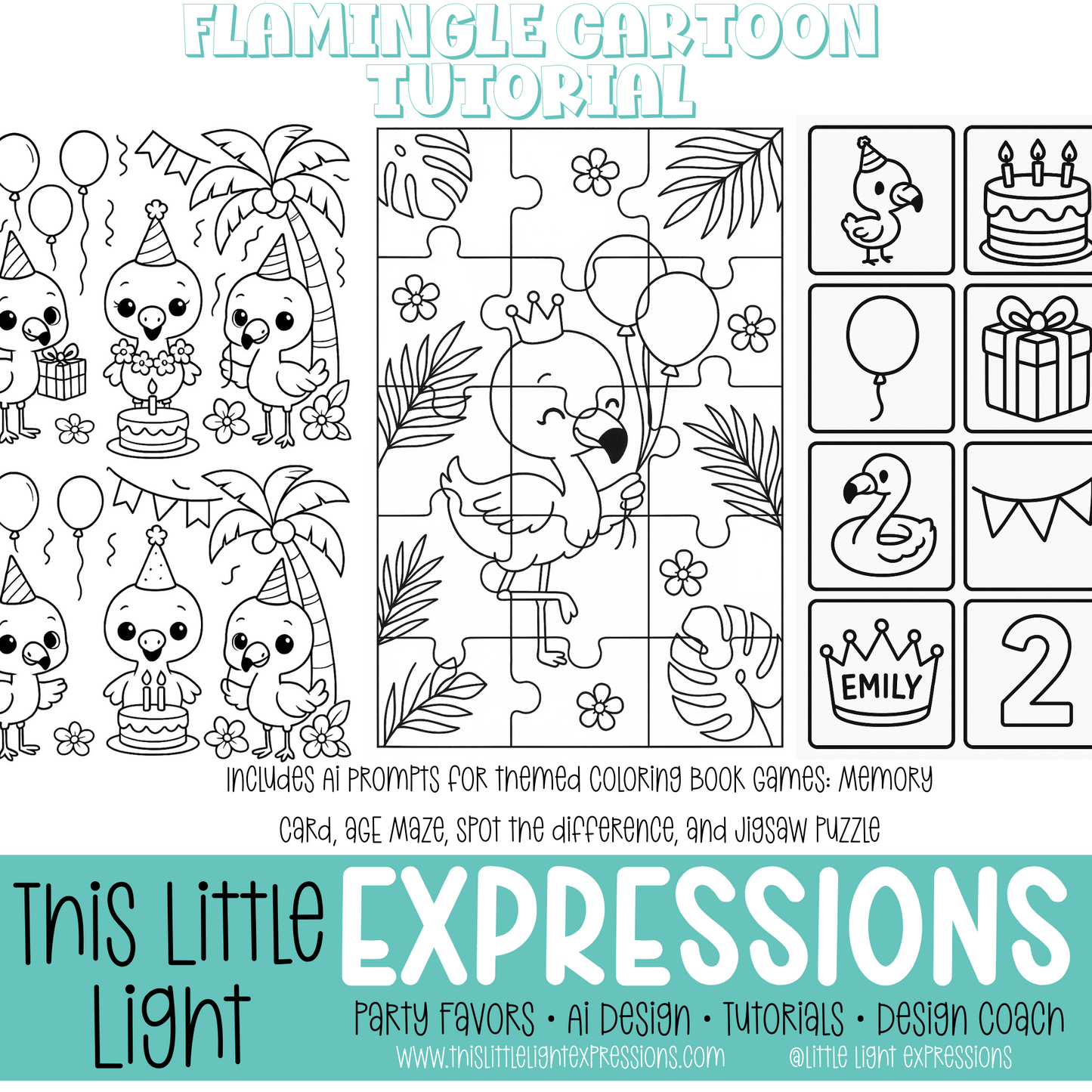 Flamingle AI Design Kit + Coloring Page Tutorial Bundle Create Your Own Unique Designs | Instant Download | Free for CEO Subscribers