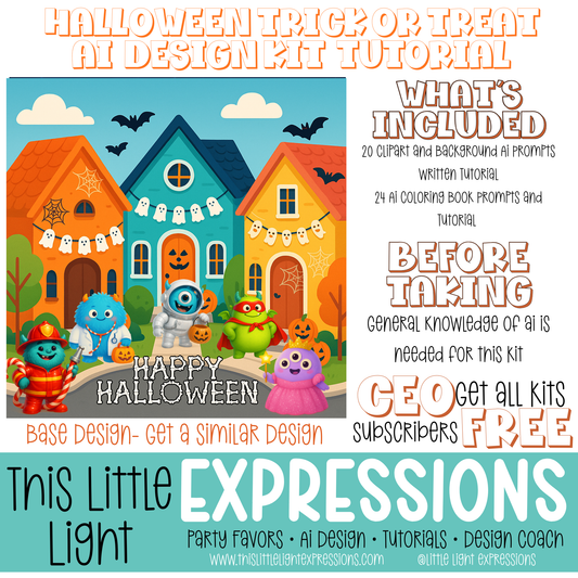 Monster Trick or Treat Themed Ai Design Kit |Create Your Own Unique Designs | Instant Digital Download | CEO Subscribers get for FREE