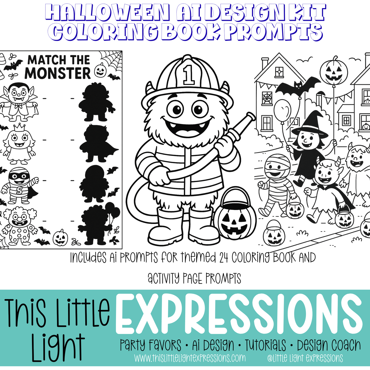 Monster Trick or Treat Themed Ai Design Kit |Create Your Own Unique Designs | Instant Digital Download | CEO Subscribers get for FREE