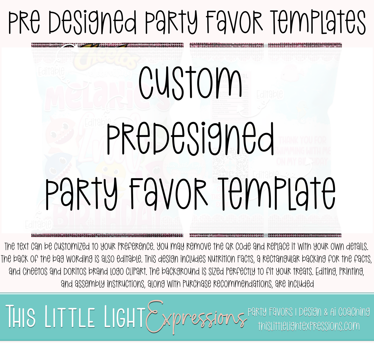 Custom Pre Designed Party Favor Templates | 5 Pre Designed Editable Templates | Digital Download | Party Favor Templates | FREE for CEO Subscribers