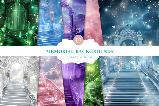 Memorial Background Set of 17 | Instant Digital Download | Digital Paper