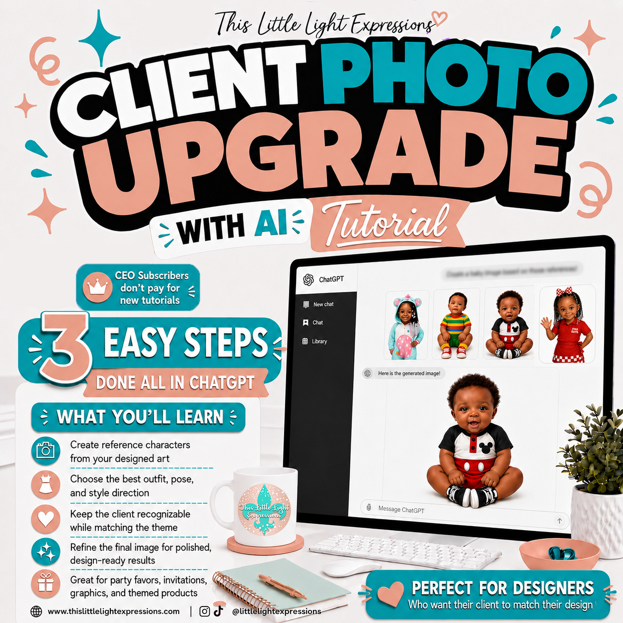 Client Photo Upgrade with AI Tutorial | Ai Design Tutorial |  Instant Digital Download | CEO Subscribers get for FREE