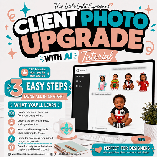 Client Photo Upgrade with AI Tutorial | Ai Design Tutorial |  Instant Digital Download | CEO Subscribers get for FREE