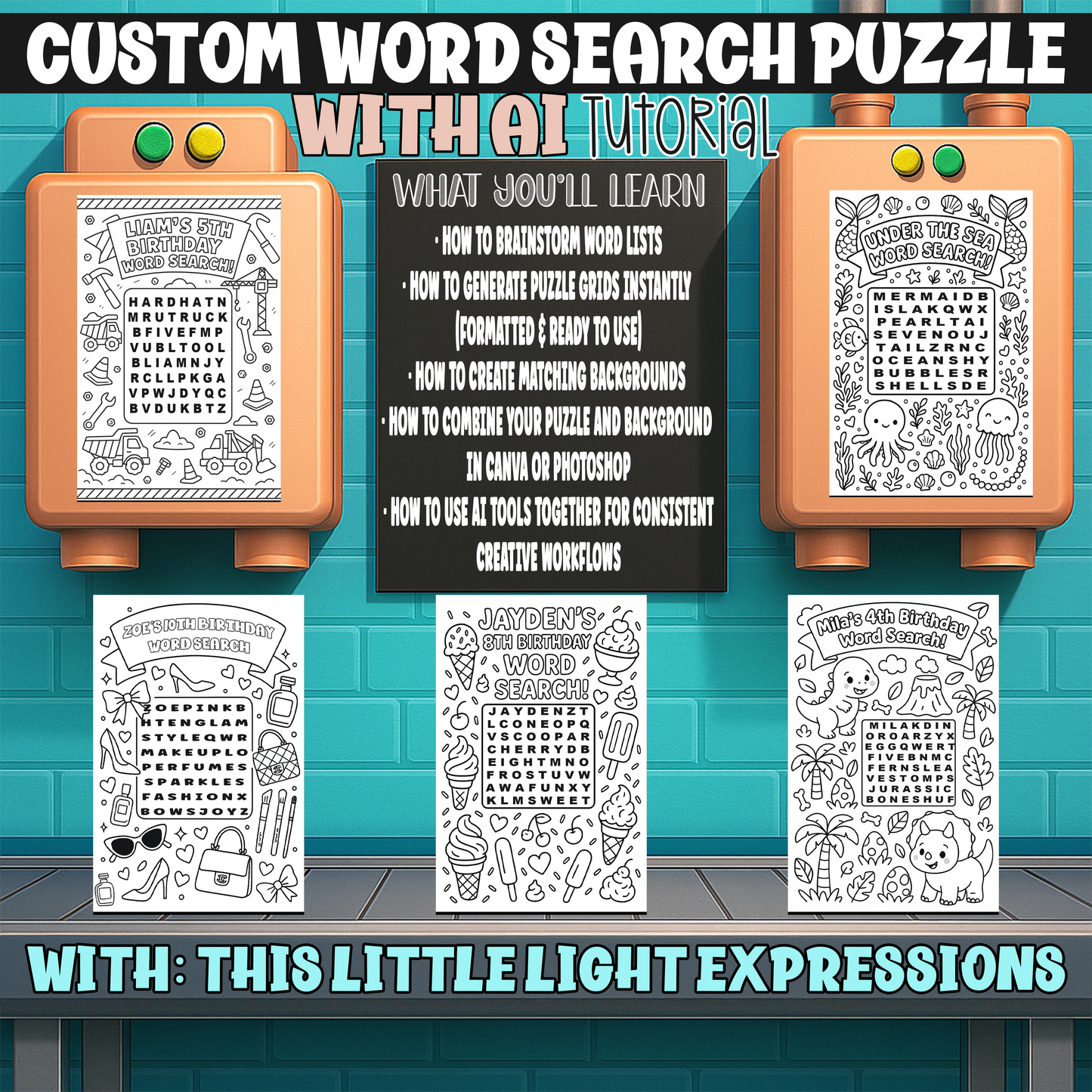 Word Search Puzzle Tutorial with Ai | Digital Download | Instant Download| FREE for CEO Subscribers