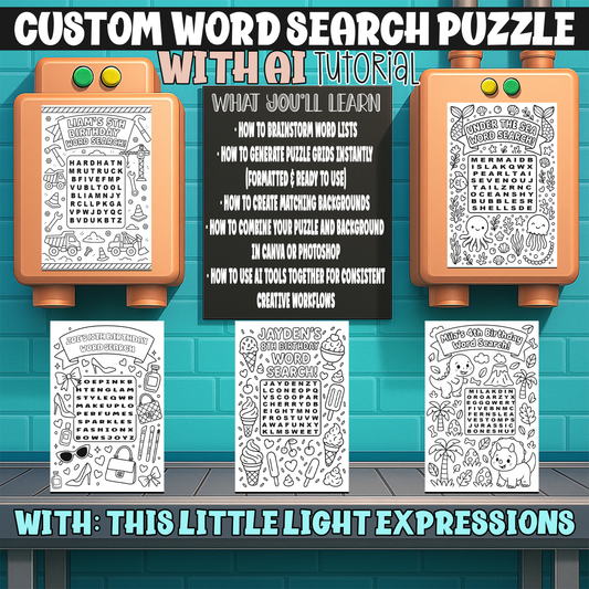 Word Search Puzzle Tutorial with Ai | Digital Download | Instant Download| FREE for CEO Subscribers