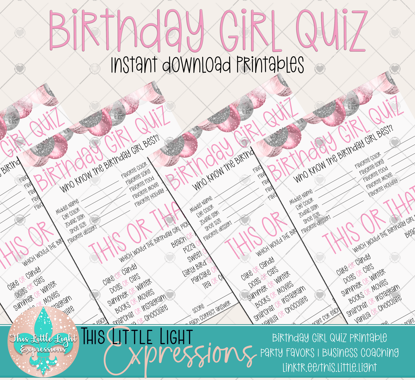 Birthday Child Quiz | 2 Designs | Digital Download | Instant Download