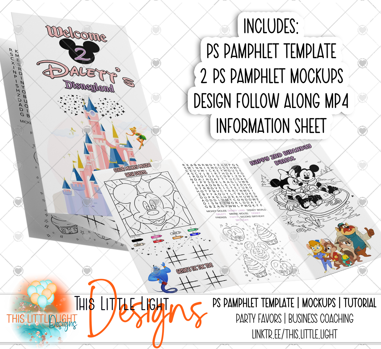 Pamphlet Design Tutorial | Photoshop Template and Mockup | Digital Download | Party Favor Tutorial