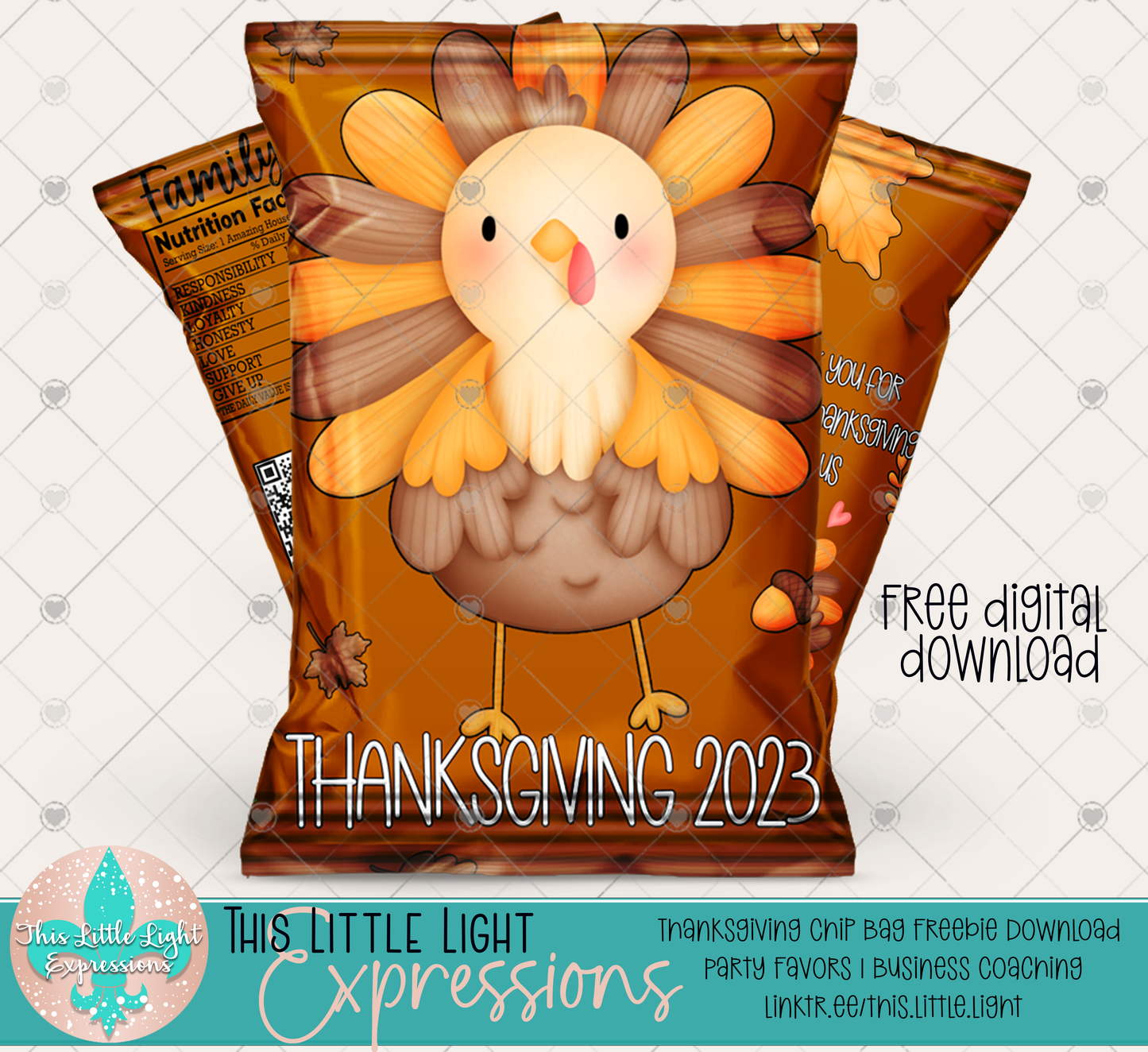 Thanksgiving Chip Bags | 2 Designs | Thanksgiving Freebie | Free Digital Download