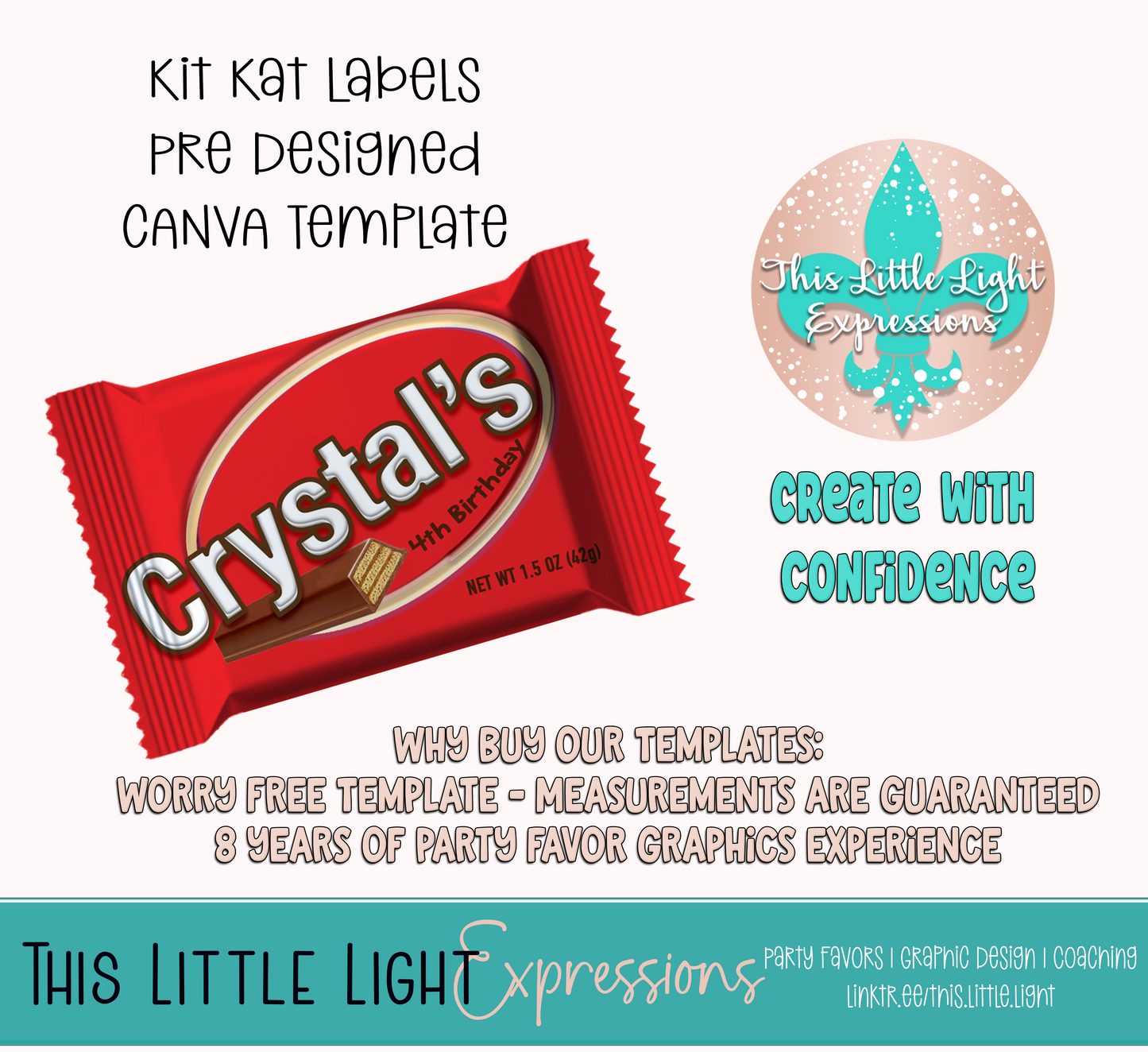 Kit Kat Candy Template for Canva | Digital Download | For Party Favors