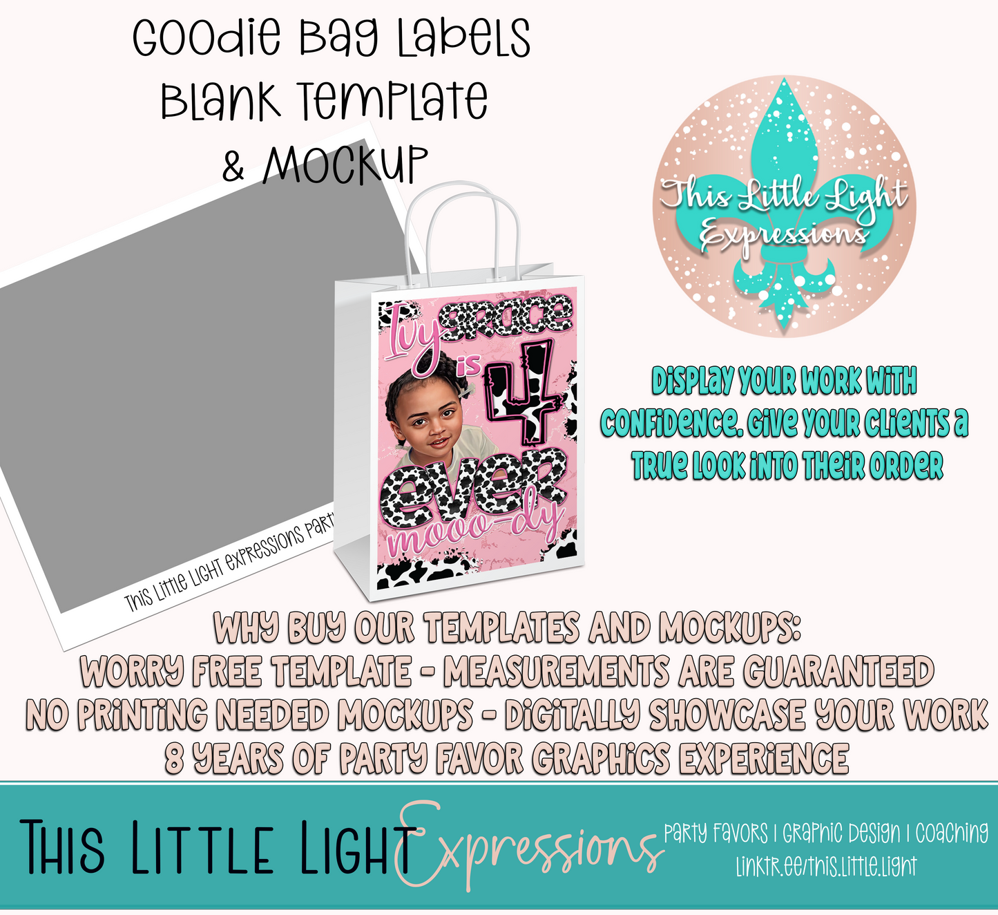 Goodie Bag Template and Mockup for Canva | Digital Download | For Party Favors