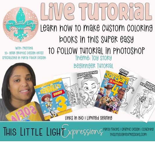 Personalized Coloring Book Tutorial | Pre-Recorded Live Tutorial |Instant Download | Design with Me Tutorial