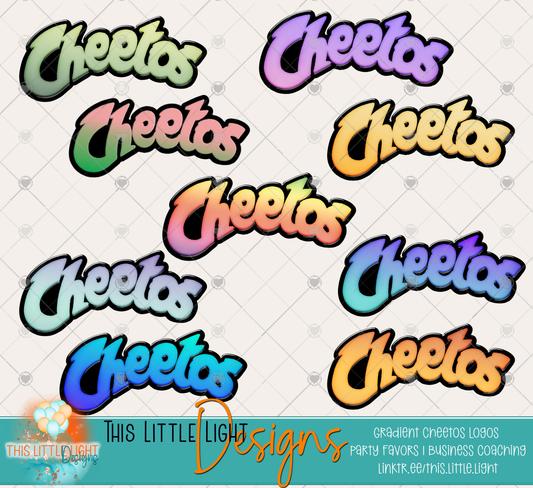 Gradient Set of 9 Cheetos Logos | Instant Digital Download