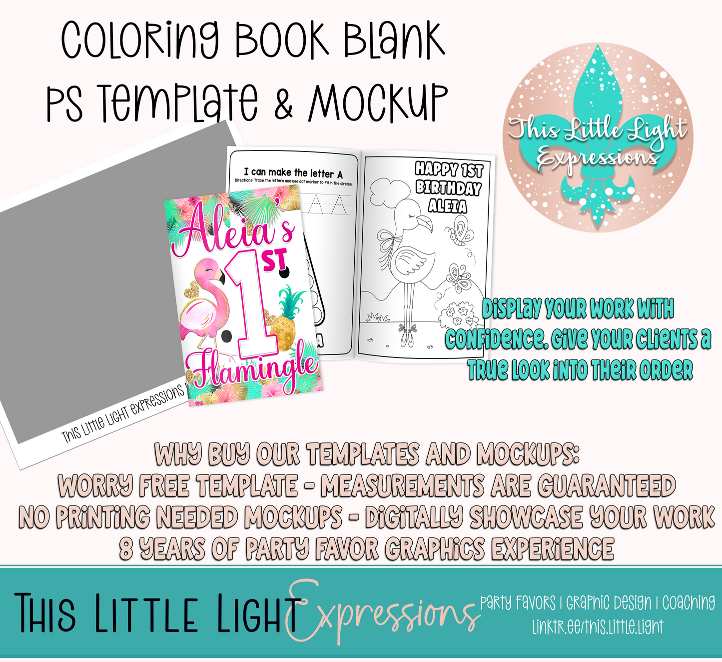 Coloring Book Template and Mockup for Photoshop or Canva | Digital Dow ...