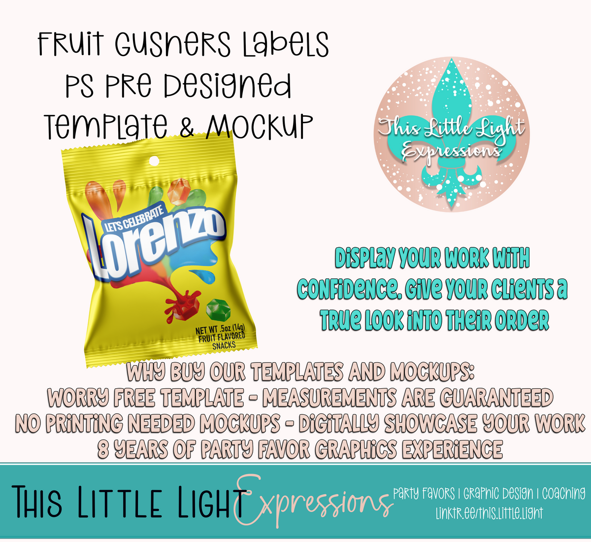 Gushers Design Fruit Gushers Template and Mockup for Photoshop or Canva | Digital Dow ...