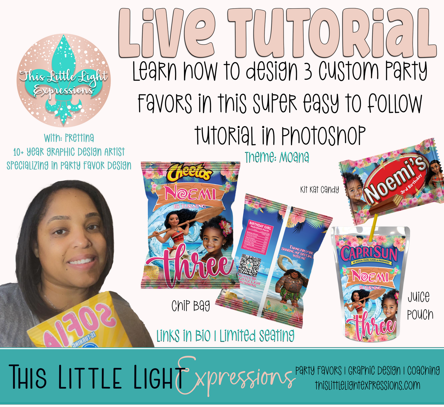 Personalized Party Favors Tutorial | Pre-Recorded Live Tutorial |Instant Download | Design with Me Tutorial