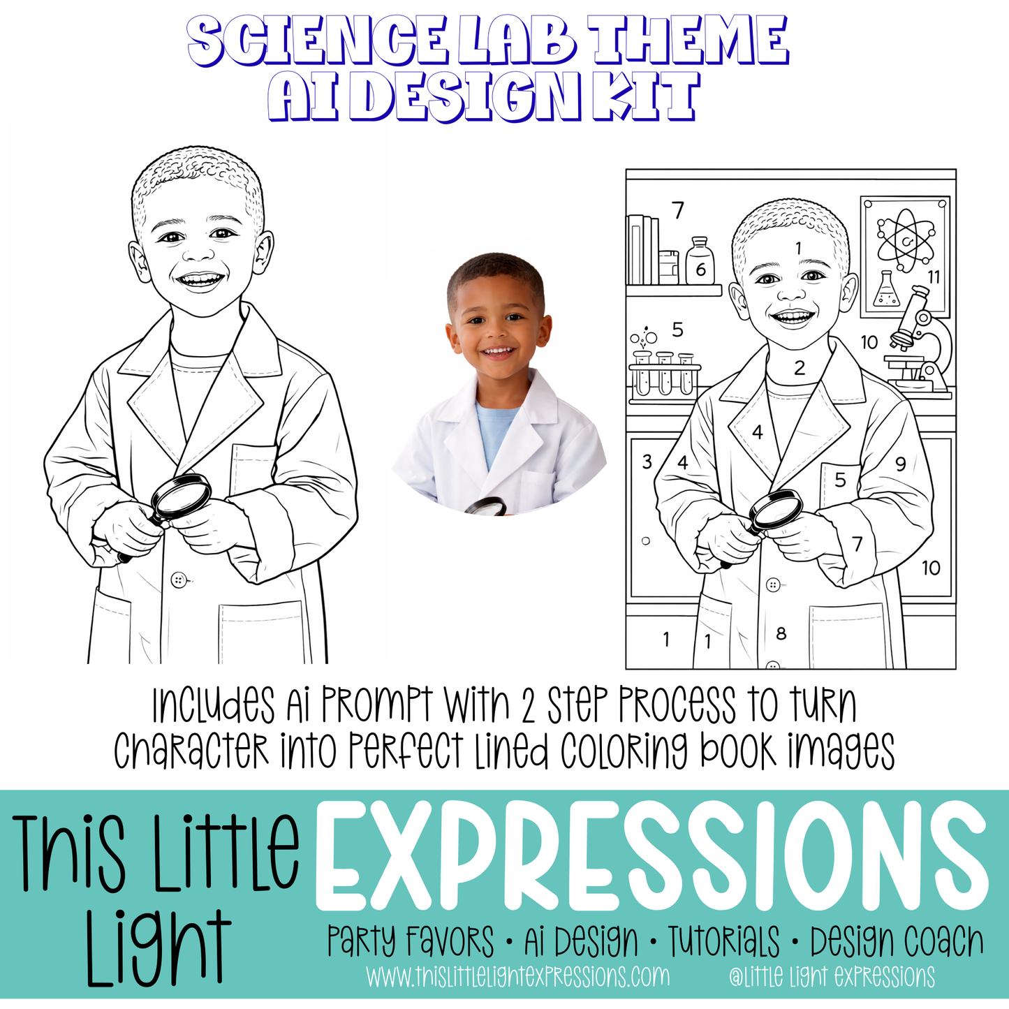 Science Lab Themed Ai Design Kit |Create Your Own Unique Designs | Instant Digital Download | CEO Subscribers get for FREE