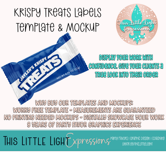 Krispy Treats Template and Mockup for Photoshop or Canva | Digital Download | For LITE CEO Subscribers ONLY