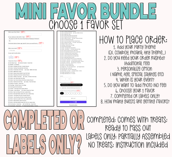 Mini Party Favor Set | Any Theme – This Little Light Expressions