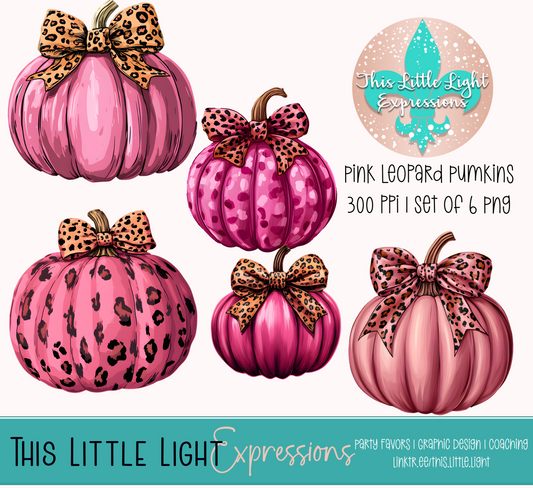 Leopard Print Pumpkins Clipart | Instant Digital Download | Graphics