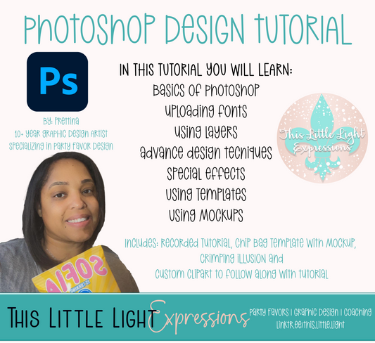Party Favor Design Tutorial | Canva or Photoshop | Digital Download | Party Favor Tutorial | For LITE CEOs ONLY