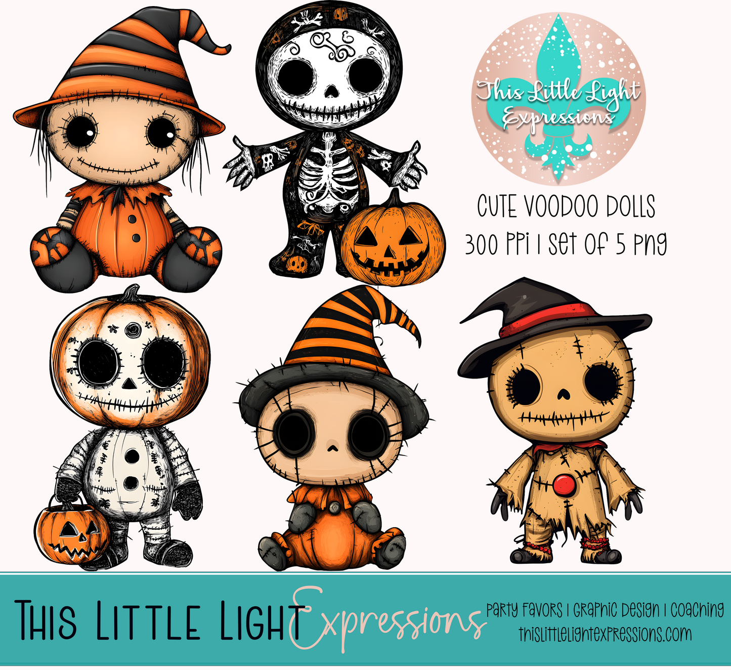 Cute Voodoo Halloween Dolls | Instant Download Digital Files