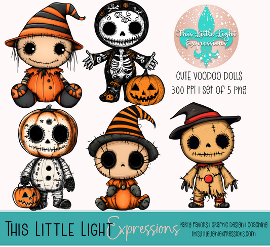 Cute Voodoo Halloween Dolls | Instant Download Digital Files