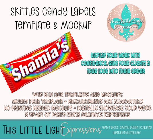 Skittles Candy Template and Mockup for Photoshop or Canva | Digital Download | For LITE CEO Subscribers ONLY